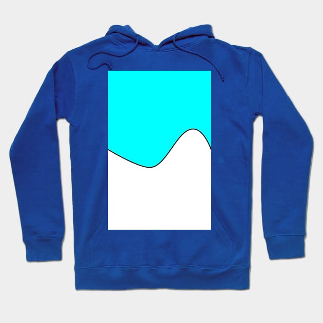 GEOMETRIC TWO TONE WAVE PATTERN AQUA AND WHITE Hoodie by colorsandpatterns